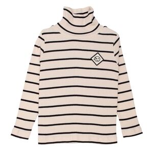 Wynken Ecru/Black Soft Luna Roll Neck Tee